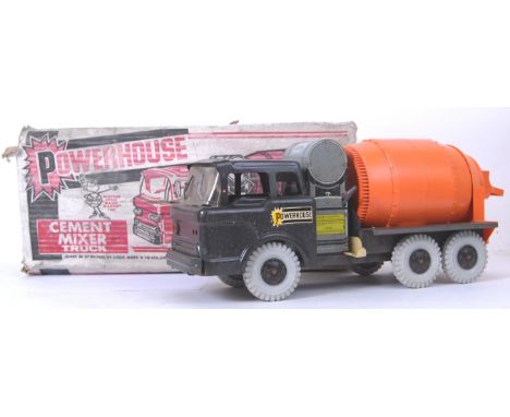 MARX POWERHOUSE: An original vintage Marx toys Powerhouse Cement Mixer. Large scale tinplate and plastic toy. Highly detailed