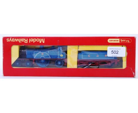 HORNBY: An original vintage Triang Hornby 00 gauge R553 Caledonian railway train set locomotive and tender. Within the origin