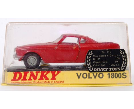 DINKY: An original vintage Dinky Toys diecast model 116 Volvo 1800S. Very near mint model, within the original plastic displa