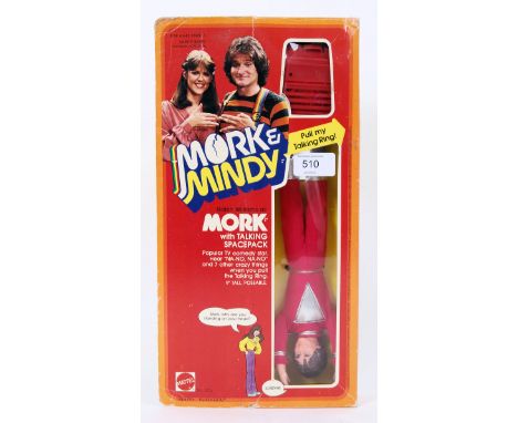 MORK & MINDY: An original vintage 1979 Mattel made Mork & Mindy action figure ' Mork With Talking Spacepack '. Within the ori