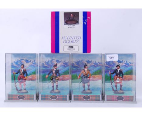 BRITAINS: A collection of 4x Britains ' Clansman Collection ' diecast model figures. Each highly detailed, unused, within the