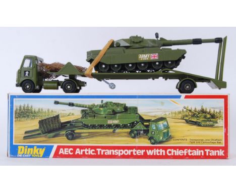 DINKY: An original vintage Dinky diecast model 616 AEC Artic Transporter With Chieftain Tank. Mint, within the original box. 