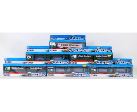 EDDIE STOBART: A colelction of 6x Corgi made Eddie Stobart diecast model Super Haulers. Various (and duplicates) all mint, in