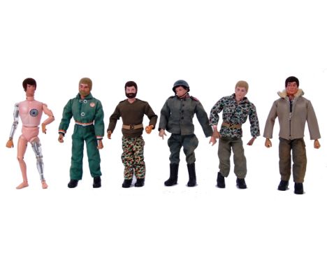 ACTION MAN: A good and varied collection of 6x original vintage Palitoy made Action Man figures. To include a talking Action 