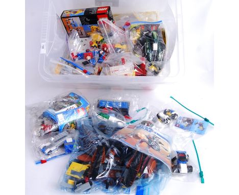 LEGO: A large collection of assorted vintage loose bagged Lego sets. Various series - City, Star Wars, Racers etc. All presum
