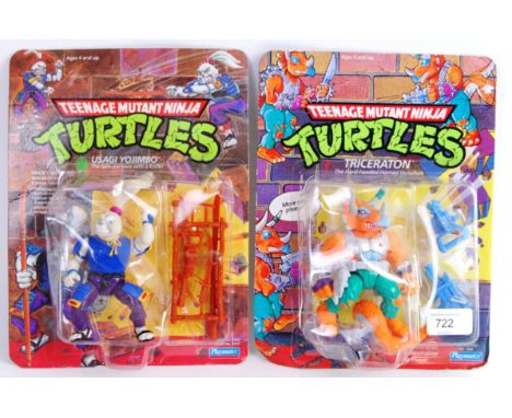 TEENAGE MUTANT NINJA TURTLES; Two original Playmates vintage Teenage Mutant Ninja Turtles carded action figures. Both mint fi