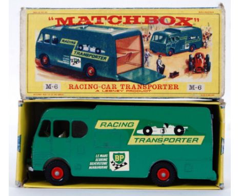 MATCHBOX: An original vintage Matchbox Lesney diecast model Major Pack M-6 Racing Car Transporter. Within the original box.