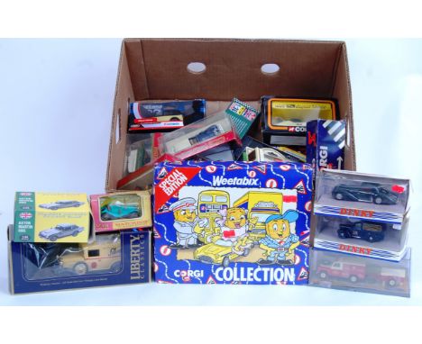 DIECAST: A good box of assorted boxed diecast to include Corgi, Matchbox Models Of Yesteryear, James Bond Corgi, Shell, Lledo