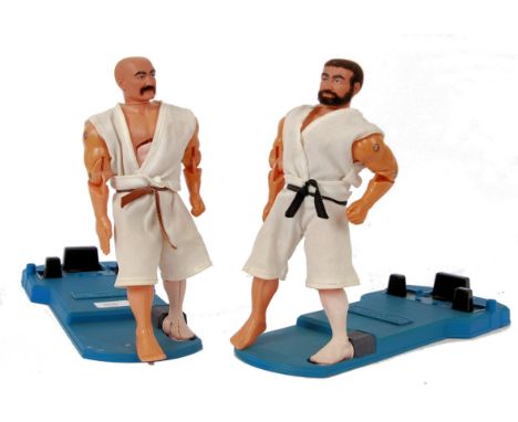 KAR-A-A-ATE FIGHTERS: A pair of rare 1970's Aurora Products ' Kar-a-a-ate Men ' fighters. 12" scale figures, with trigger act