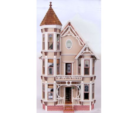 SAN FRANCISCO DOLLS HOUSE: A beautiful 20th century San Francisco style wooden dolls house. Well proportioned, and highly det