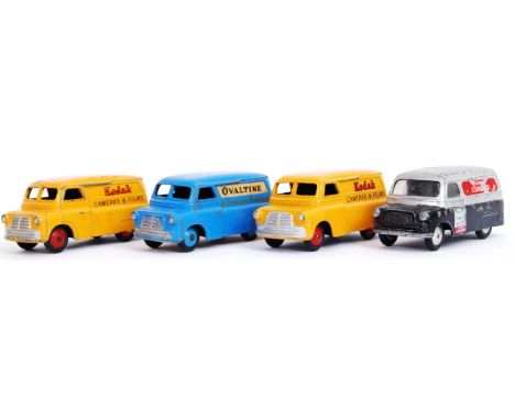 CORGI & DINKY BEDFORDS: A collection of 4x vintage diecast model Bedford van's - by Corgi & Dinky. To include; 3x Dinky (Oval
