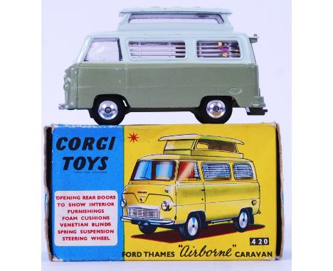 CORGI: An original vintage Corgi Toys diecast model Ford Thames Airborne Caravan 420. Near mint model, within the original bo