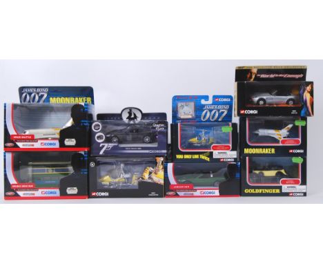 JAMES BOND: A collection of assorted boxed Corgi James Bond 007 diecast models. Each related to one of the films within the f
