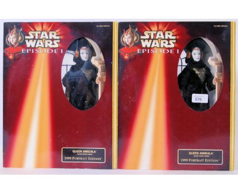 STAR WARS: 2x Star Wars Episode One Hasbro made Queen Amidala 12" Portrait Edition action figures. Both unused, within the or