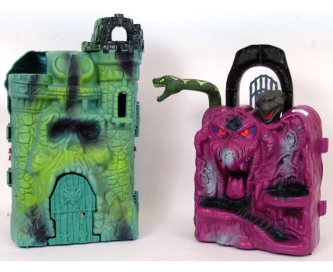 MASTERS OF THE UNIVERSE: Two original playsets from Mattel ' Masters Of The Universe ,' Castle Grayskull and Snake Mountain. 