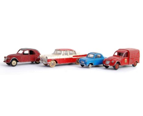 FRENCH DINKY: A collection of 4x original vintage Made In France Dinky diecast models - comprising of; 24L Vespa 2CV, 24K Sim