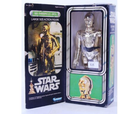 STAR WARS: An original vintage Kenner made Star Wars 12" See Threepio C3PO Large Size Action Figure. Within the original box.