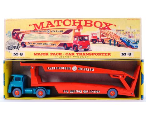 MATCHBOX: An original vintage Matchbox Lesney diecast model Major Pack M-8 Car Transporter. Very near mint model, within a ve