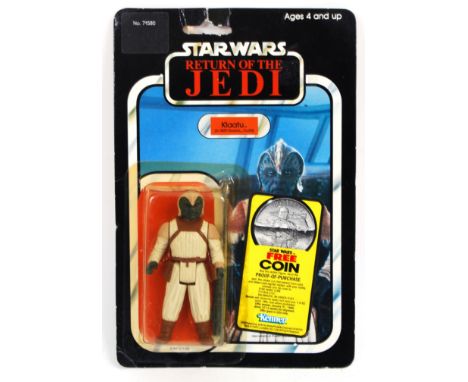 STAR WARS: An original vintage Star Wars Kenner made Klaatu carded action figure. Original, on 39 back Return Of The Jedi car