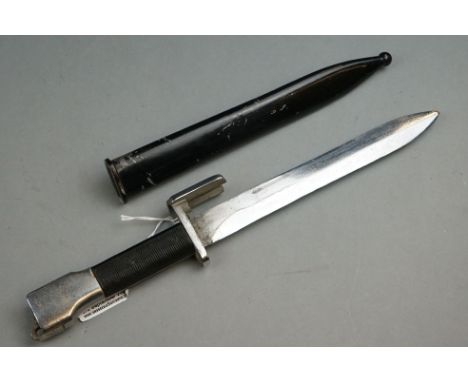 A Belgian Military Model 1965 FN-FAL Export Bayonet With Original Scabbard. 