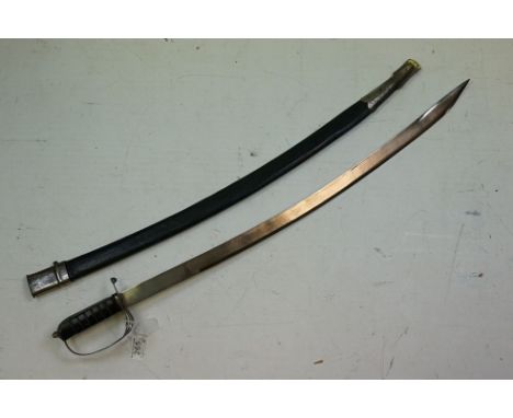 An Indian Made Sword In The Style Of A British Sabre, Complete With Original Scabbard. 
