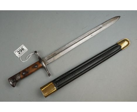 A Italian Military 1891 Model Carcano Knife Bayonet, Complete With Original Scabbard Dated 1914. 