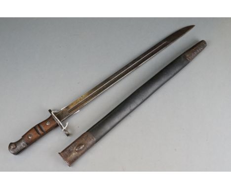A World War One British 1907 Pattern Bayonet, Dated 1913 And Stamped With The British Broad Arrow, Complete With Original Bla