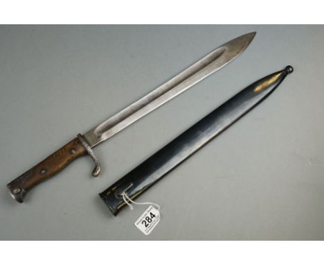 A World War One Era German Model 1898 / 05 "Butcher" Bayonet  With Scabbard. 