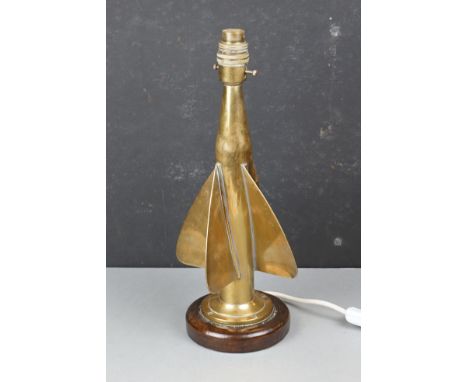 A Vintage Brass Table Lamp Marked CHERUB Below A Naval Anchor On One Wing And Marked T.WALKER &amp; Sons Ltd, Birmingham Engl
