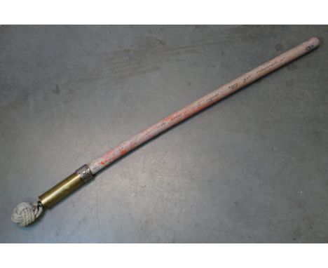 A Scratch Built Mock / Practice Samurai Sword, The Grip Made From A Brass Artillery Shell Case, The Stick Marked To C.P.O. No