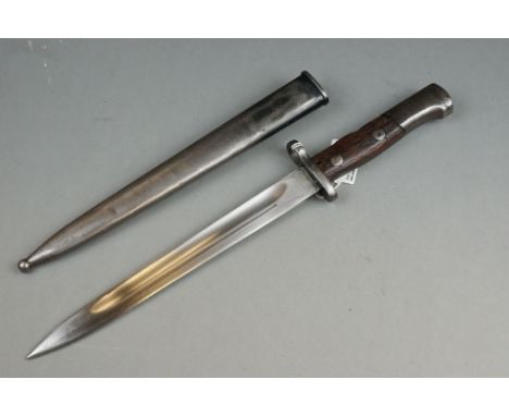 A Yugoslavian Model 1924 K98 Mauser Bayonet With Scabbard. 