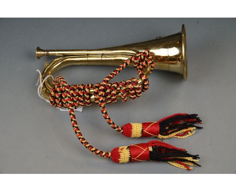 A Brass Military Bugle Badged To The Royal Artillery Regiment. 