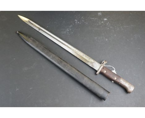A World War One Era German Mauser Bayonet With Original Scabbard, No Visible Markings. 