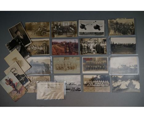 A Collection Of Approx Twenty Mainly World War One Real Photo Postcards To Include Local Wiltshire Interest, Photographs Incl