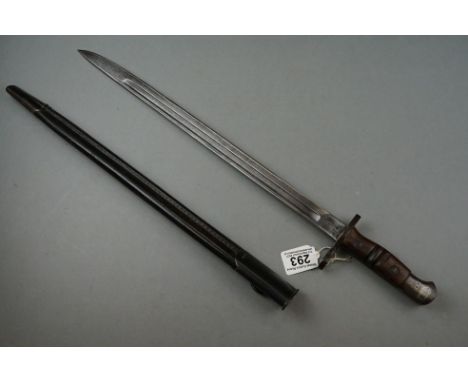 A British World War One P13 Bayonet For Use With The Lee Enfield .303 Rifle, Maker Marker Remington, Complete With Original S