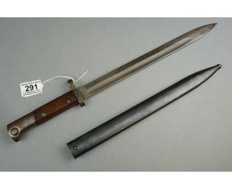 A Czechoslovakian Military Model VZ23 Mauser "Long" Bayonet, CSZ Stamped To Blade, Complete With Scabbard. 