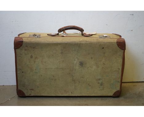 A Vintage British Military Demobilisation Suit Case, Dated 1963 And Marked With The British Broad Arrow, Tagged R.A.F. Brize 