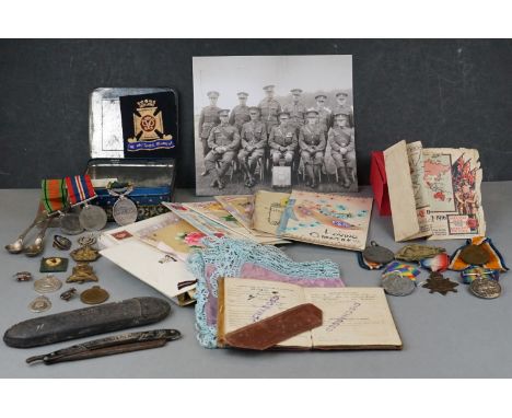 Two British Military Full Size Medal Groups To Include World War One And World War Two Issued Within The Same Family To Inclu