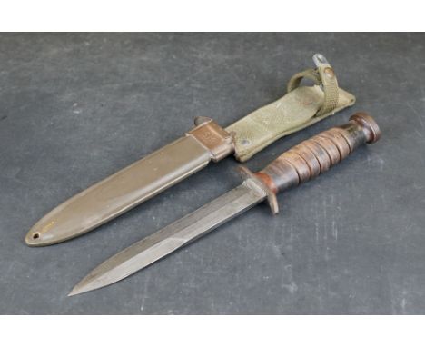 A United States Military M3 Imperial Fighting / Trench Knife Together With A United States M8 B.M. Co Scabbard. 
