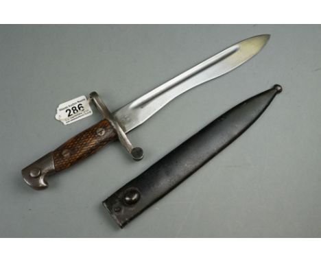 A World War One Spanish Military Model 1941 Mauser "Bolo Knife" Bayonet With Scabbard. 