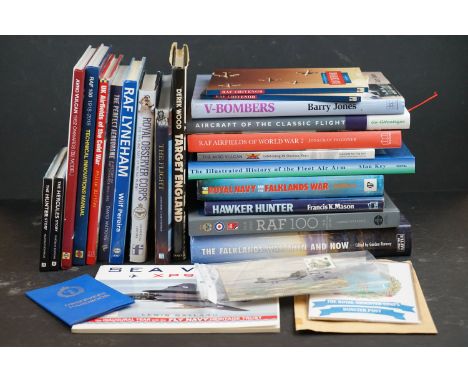 A Collection Of Military Related Reference Books To Include Hawker Hunter Biography Of A Thoroughbred By Francis K. Mason, RA