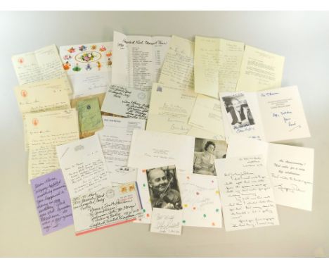 SIGNED LETTERS ETC. A quantity of autographed cards & letters from politicians including Edward Heath, an auto signed photogr