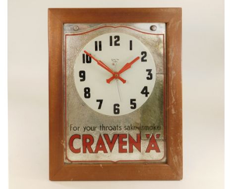 ADVERTISING. A Smith's Sectric, electric, Craven 'A' advertising clock. 41 x 33cm.