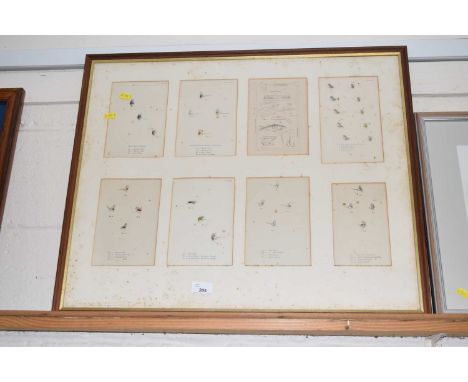 Fly Fishing Interest - Fosters of Ashbourne (by repute of vendor) a group of coloured plates, various fishing flies and acces
