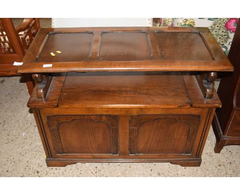 Vintage oak monks bench