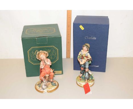 Two Naples Capodimonte figures, Fruit Seller and a boy with flute
