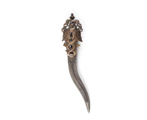 A fine south Indian copper-hilted steel dagger (bichuwa) probably Tanjore, 16th/ 17th Centurythe double-edged steel blade of 