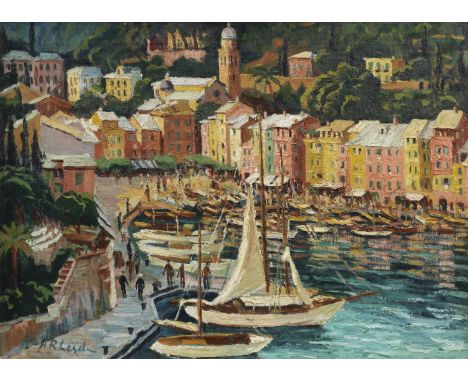 Rudolf von Leyden (German, 1908-83) View of Portofinooil on canvas, signed lower left, label of Chemould Gallery, Bombay, on 