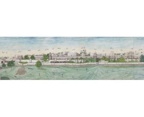 A large and impressive panoramic view of the city of Lahore Punjab, Lahore, circa 1840-45watercolour with some gold on paper,