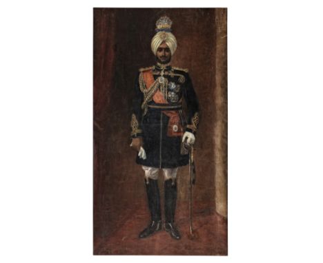 Fritz Munich (German, 20th Century) Maharajah Yadavindra Singh of Patiala (reg. 1938-47)oil on canvas, signed and dated 1936 